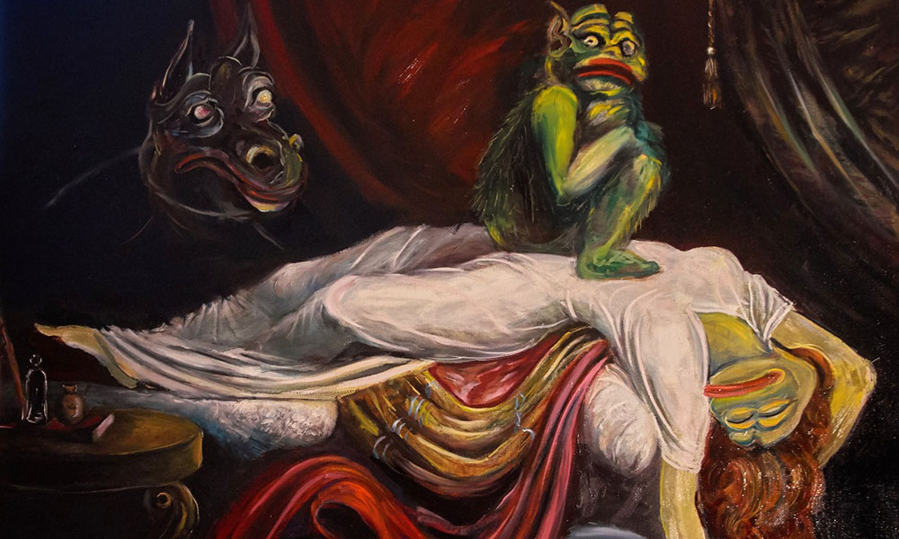 Копия картины Генри Фюзели «Ночной кошмар» с Пепе